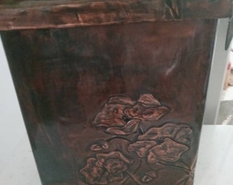 Poppies Copper Embossed Mailbox