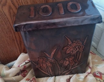 Iris Mailbox Copper Embossed