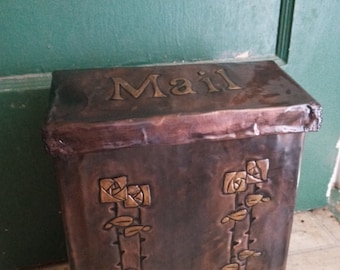 Double Hurd Rose Copper embossed Mailbox