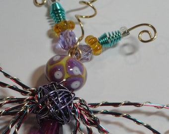 Purple Alien #9297 Bug Dragonfly...Handmade.. All ready to fly away!