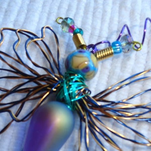 Purple/Green/Blue Alien Dragonfly ..9276 ...Handmade.. All ready to fly away image 1