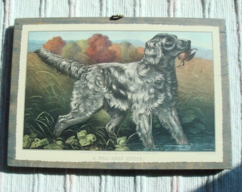 OnWood/2Sides/Dog+Ship/Gray/Permanent/Currier&Ives Calendar Prints...Last one!