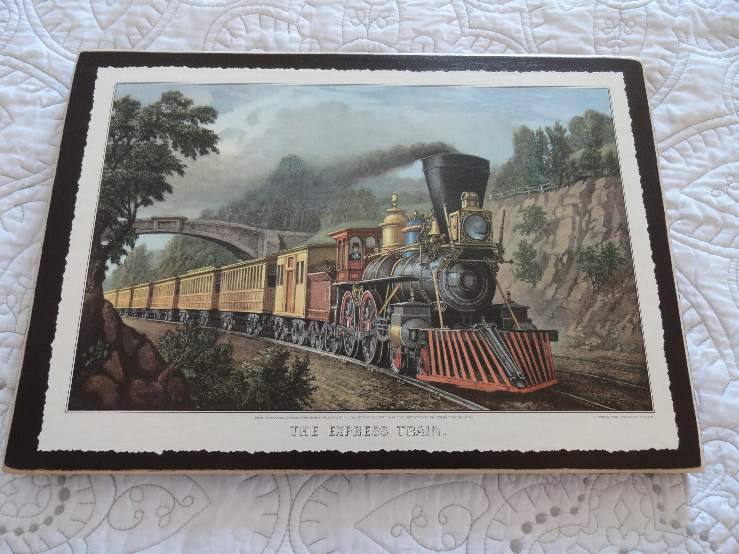 Exptrain/1side/permanentwoodvarnished..a Currier & Ives - Etsy