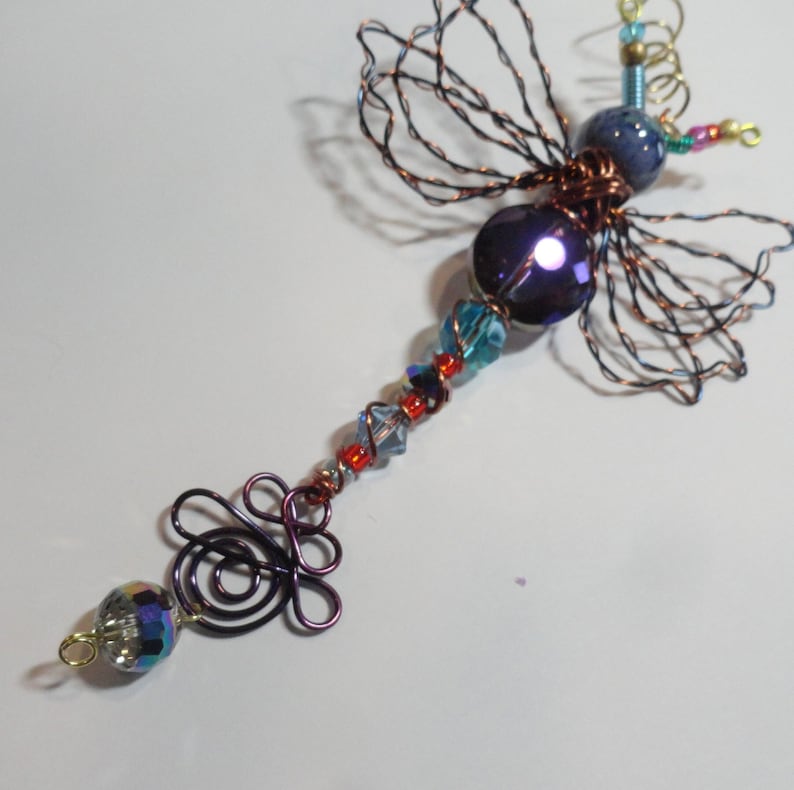 Purple/Blue Alien 9296 Bug Dragonfly...Handmade.. All ready to fly away image 1