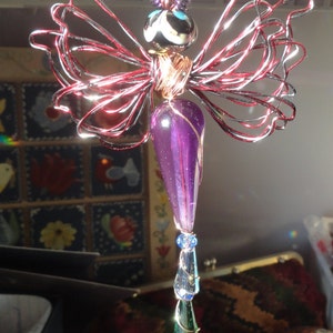 Purple/Black Alien 9292 Bug Dragonfly...Handmade.. All ready to fly away My 2024 Winter Snow Storm Dragonflies. image 2