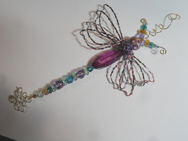 Purple Alien 9297 Bug Dragonfly...Handmade.. All ready to fly away image 4