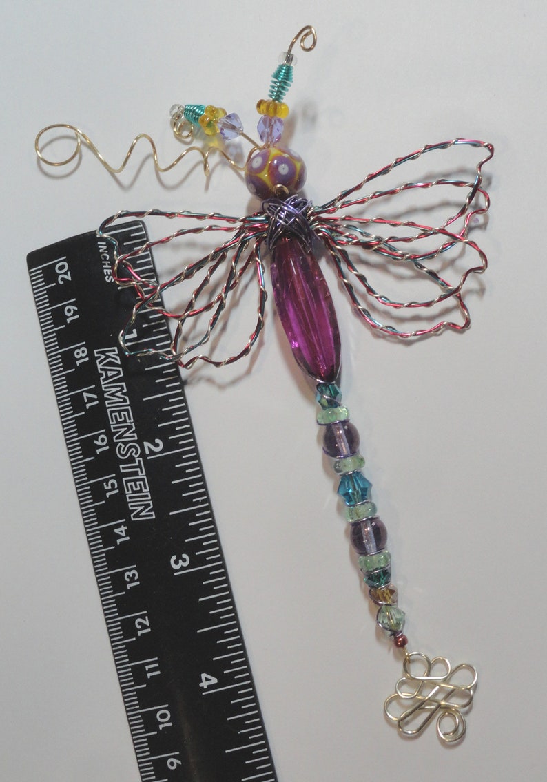 Purple Alien 9297 Bug Dragonfly...Handmade.. All ready to fly away image 2