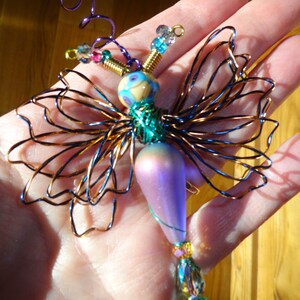 Purple/Green/Blue Alien Dragonfly ..9276 ...Handmade.. All ready to fly away image 3