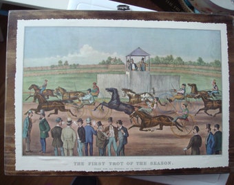 OnWood/2Sides/HandColoring/HorseRace/Saratoga/Gray...Currier&Ives Calendar pages...switch sides...last one.