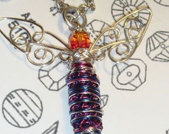 MINI-Mixed Colors/Dragonfly..#717 Handmade -flat silver wings..Pretty!....All ready to fly away!