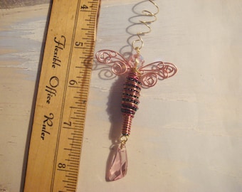 MINI-Mini #9001 Pink/Green Dragonfly ...Handmade..Pretty!....All ready to fly away!