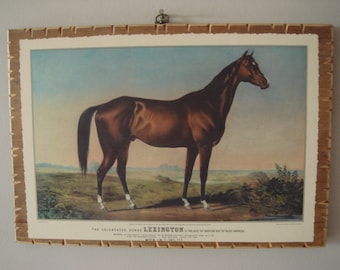 OnWood/1Side/Horse/Permanent/An Antique Currier and Ives Calendar Page...horse...Lexington..Last one!