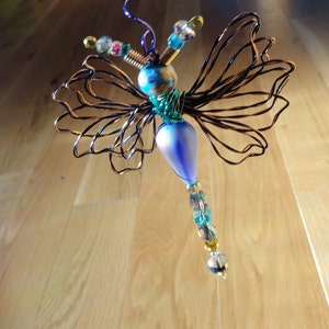 Purple/Green/Blue Alien Dragonfly ..9276 ...Handmade.. All ready to fly away image 4