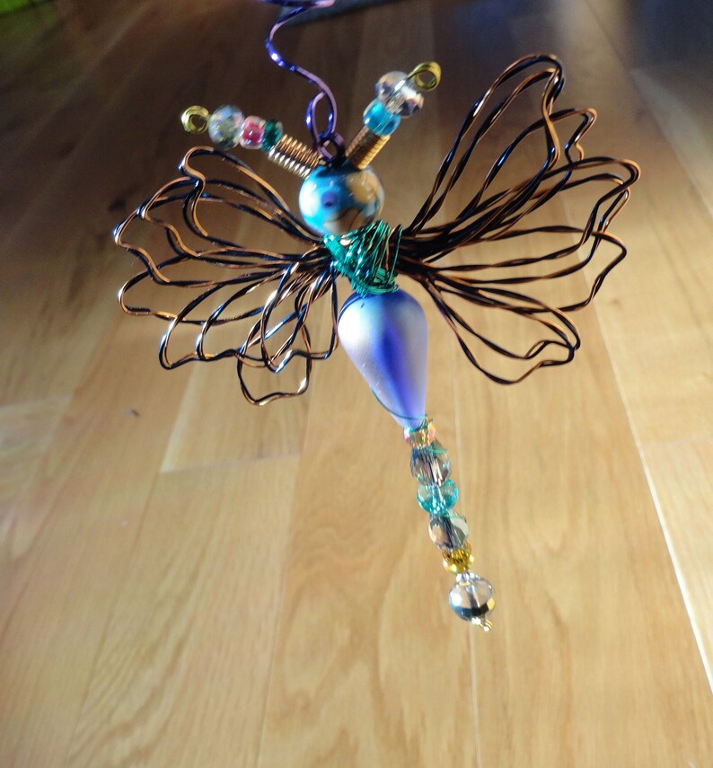 Purple/Green/Blue Alien Dragonfly ..9276 ...Handmade.. All ready to fly away image 4
