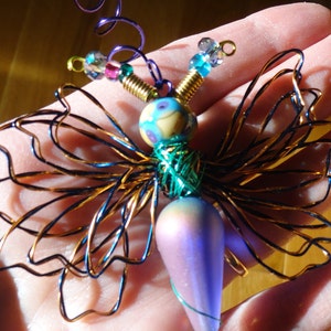 Purple/Green/Blue Alien Dragonfly ..9276 ...Handmade.. All ready to fly away image 2