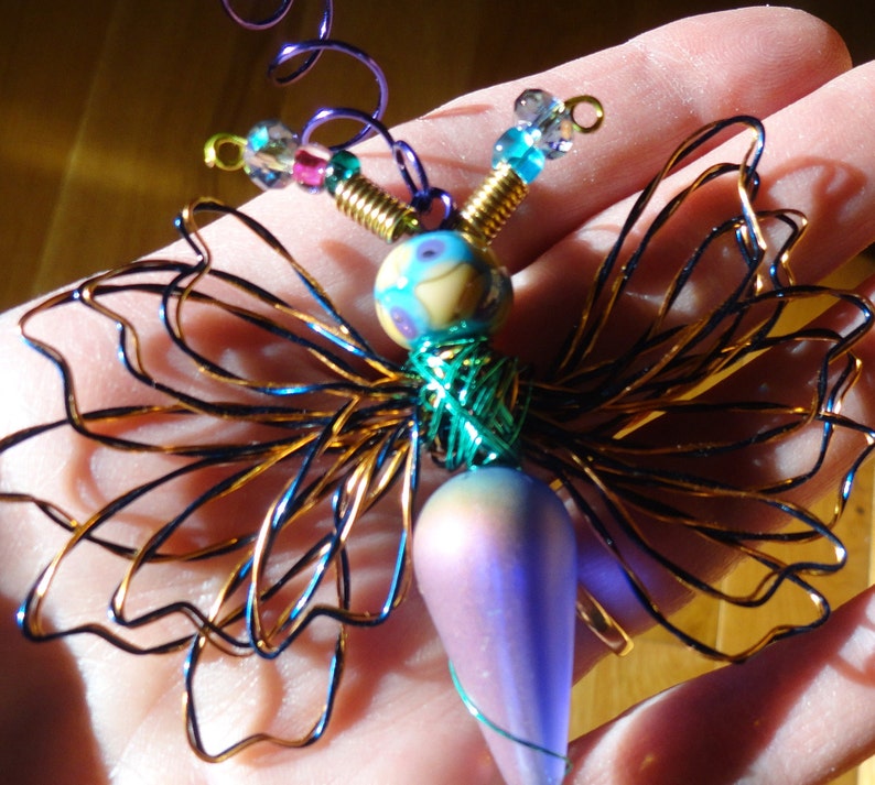 Purple/Green/Blue Alien Dragonfly ..9276 ...Handmade.. All ready to fly away image 2