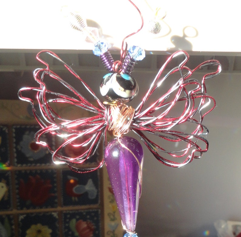 Purple/Black Alien 9292 Bug Dragonfly...Handmade.. All ready to fly away My 2024 Winter Snow Storm Dragonflies. image 1