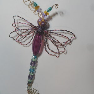 Purple Alien 9297 Bug Dragonfly...Handmade.. All ready to fly away image 3