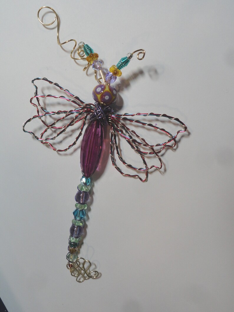 Purple Alien 9297 Bug Dragonfly...Handmade.. All ready to fly away image 3