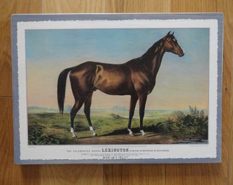 OnWood/1Side/Horse/A Currier and Ives Framed Print/Lexington, a rare Calendar page on wood.../Last one.