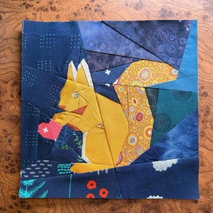 DIGITAL PDF Squirrel Around Foundation Paper Piece Pattern (FPP) 10" Block