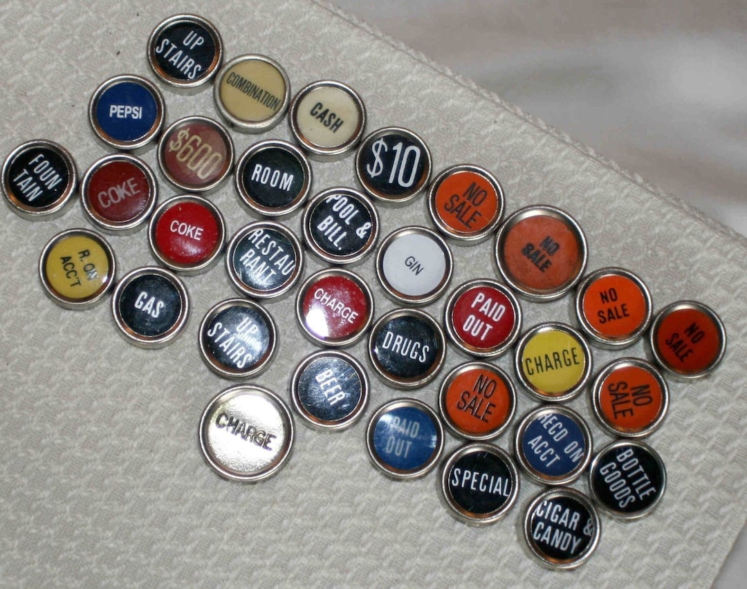 Vintage Cash Register Keys, 18mm Metal Craft Supplies - Etsy