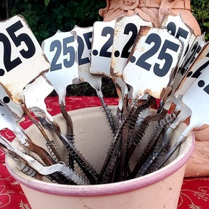 Cash Register Flags, Cash Register Numbers, Tags, 25 cents, Christmas, Holiday, Vintage, Register, decor, Metal, rustic image 3