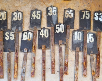 Cash Register Flags, Unique, Antique Cash Register Numbers, Vintage, Table Numbers, vintage numbers, Register, Farm house decor, Metal.