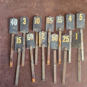 Cash Register Flags, Unique, Antique Cash Register Numbers, Vintage, Table Numbers, vintage numbers, Register, Farm house decor, Metal. image 1