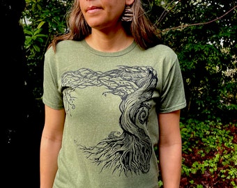 Green Tree Of Life Tshirt Mens Women's Twisty Celtic Oak Mythical Ancient Polycotton Sm M, L, XL, 2X