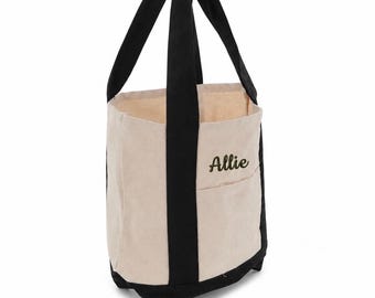 Op maat gemaakte canvas draagtas en draagtas met luipaardprint | Geborduurde tas met monogram