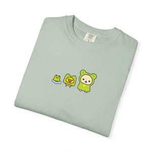 Camiseta de pato, rana y Rilakkuma kawaii, camiseta de animales adorables, camiseta de dibujos animados japoneses, top con estampado pastel, ropa unisex