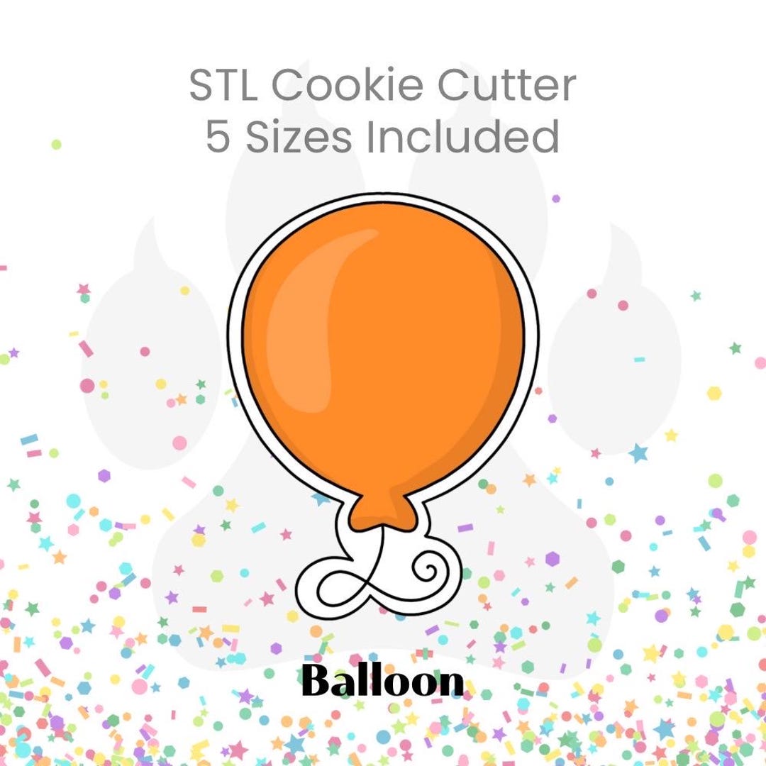 Chubby Cute Balloon Birthday STL Cookie Cutter - Etsy