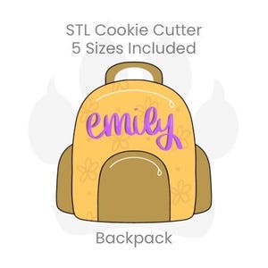 Backpack STL Cookie Cutter Back to School Cookie Cutter