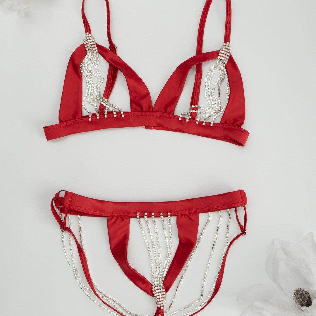 Lace & Chain Bra Set With Cross Detail - Worth a Second Look main image 1