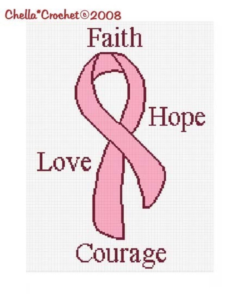 Instant Download Chella Crochet Breast Cancer Awareness Ribbon Etsy