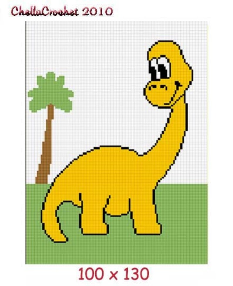 c2c mini c2c hdc Knit INSTANT DOWNLOAD Chella Crochet Baby Dinosaur in the Jungle Afghan Crochet Pattern Graph 100st