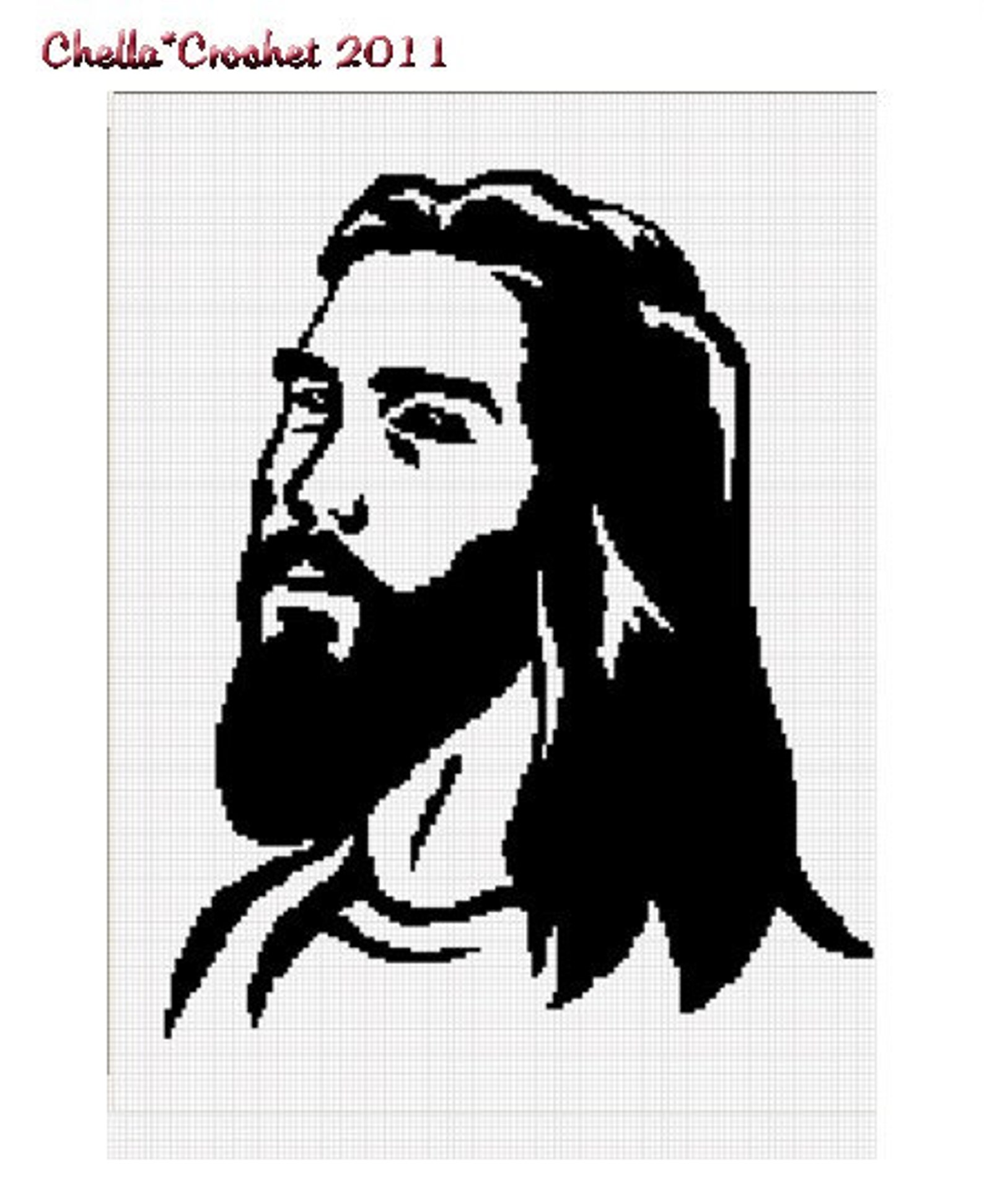 INSTANT DOWNLOAD Chella Crochet Jesus Christ Face Silhouette | Etsy