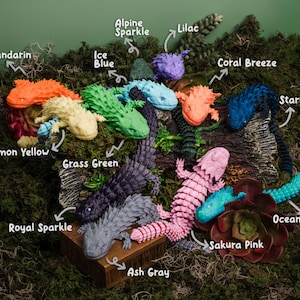 Lizard Bearded Dragon Articulated Fidget Toy, Desk Accessory