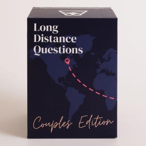 Questions interurbaines : Jeu de cartes pour débuter une conversation en couple | 150 invites | 6 thèmes | Cadeau relation longue distance
