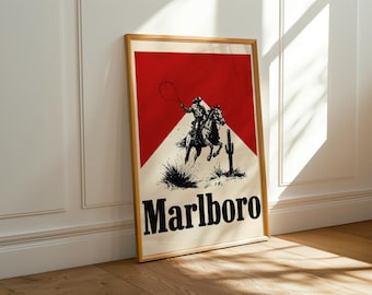 Vintage Western Cowboy Print | Retro Bold Graphic Wall Art Decor | Instant Digital Download