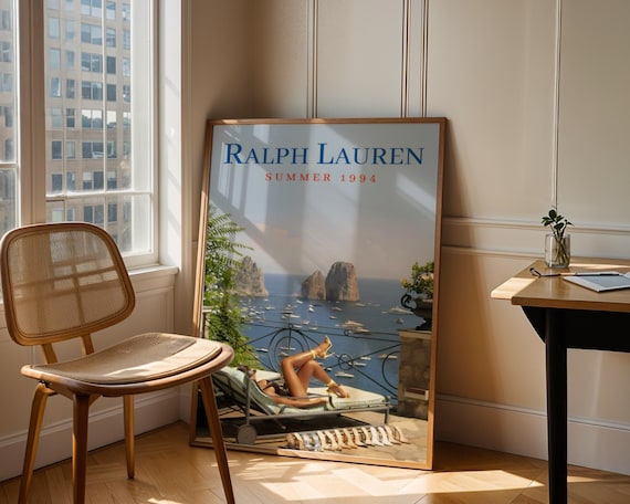 RL 1994 Coastal Fashion Wall Art | Chic Summer Terrace Print | Luxury Digital Download