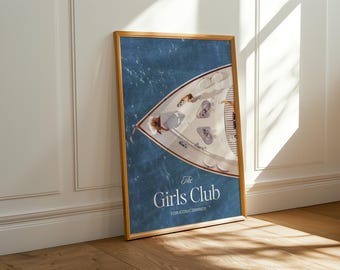 Impresión de yate de lujo / Collage costero / Póster de Girls Club Ocean (Descarga digital)