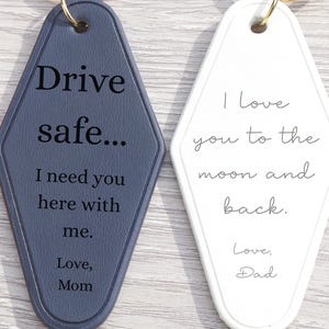 Custom Text Keychain, Retro Motel Key Tag, Personalized Gift