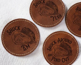 Oyster Theme Leather Patch: New Orleans, New England, Southern Iron On