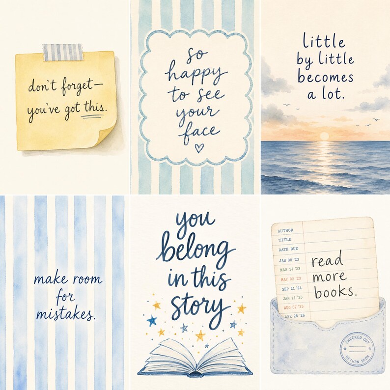 Motivational Classroom Gallery for Back to School, Watercolor Stripes ...