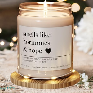 Regalo de fertilidad para futuras mamás durante un embarazo saludable, paquete de cuidados para el viaje de FIV e IIU, apoyo para la infertilidad y el aborto espontáneo, vela de soja perfumada en frasco.