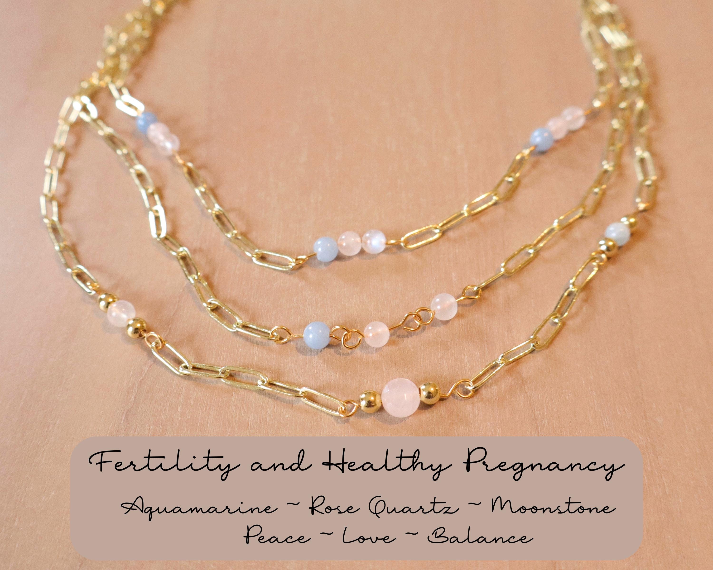 Fertility Necklace Rose Quartz And Moonstone Necklace Fertility