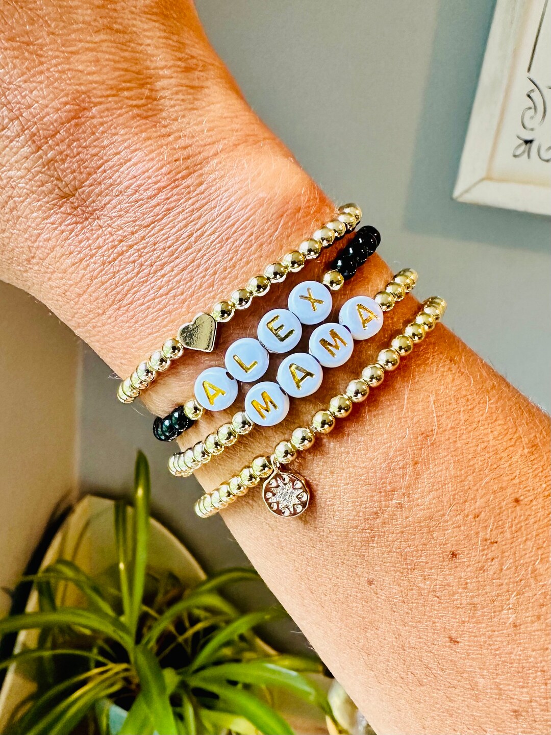 Personalized Beaded Name Bracelet: 14k Gold Filled Custom Jewelry - Etsy