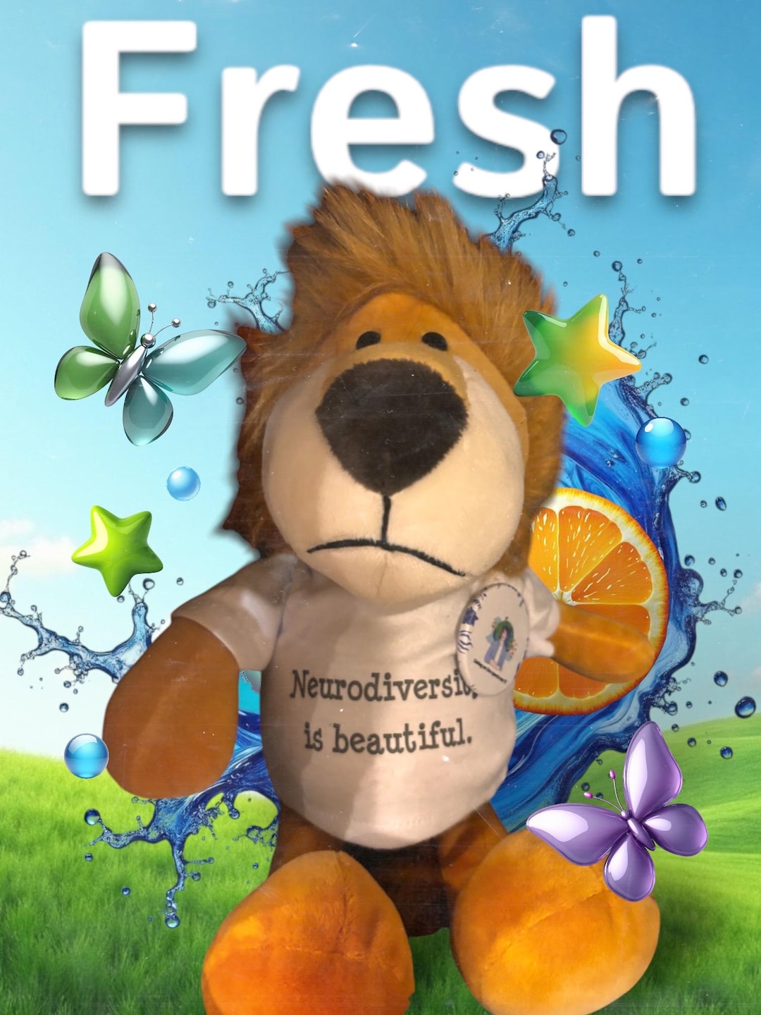 Lion Plushy Animal - With T-shirt and Personal Badge - Etsy